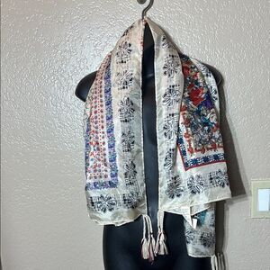 Johnny Was Multicolor Floral Scarf